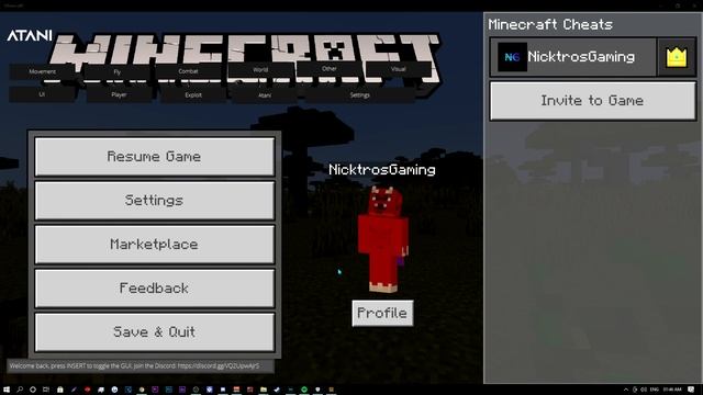 Minecraft Windows 10 Bedrock Edition Hacks 1.16.210 - Minecraft Atani Hacked Client 1.16.210 смотреть онлайн
