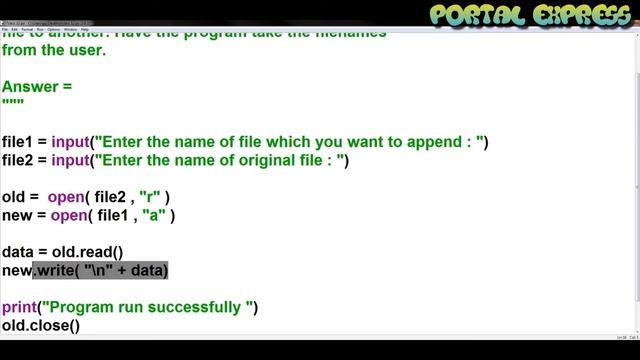 Write a program that appends the contents of one file to another. Have the program take the filenam смотреть онлайн