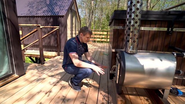 КВАДРАТНАЯ УЛИЧНАЯ КУПЕЛЬ С ПЕЧКОЙ у домика на дереве. Обзор. Как установить? #купельсподогревом смотреть онлайн