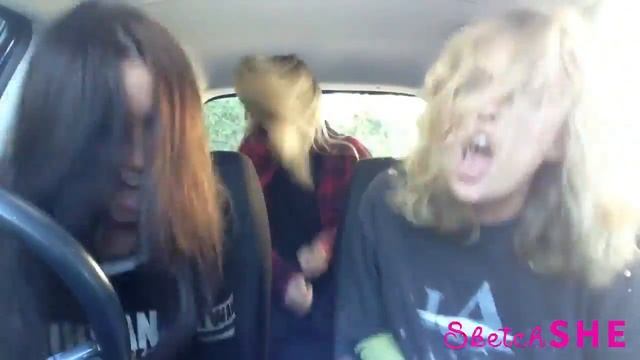 3 девушки поют в машине 2015 3 model girls singing in a car 2015 Mime Through Time by SketchSHE смотреть онлайн