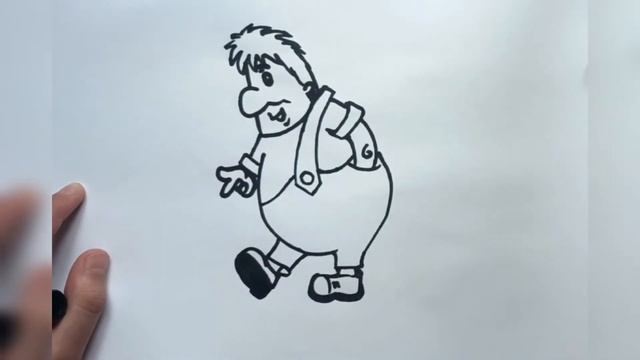 как нарисовать карлсона? Рисования и раскраска. how to draw carlson Drawing and coloring смотреть онлайн