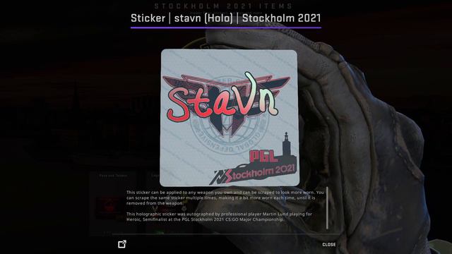 CSGO Sticker stavn Holo Stockholm 2021 Finalists Autograph Capsule смотреть онлайн