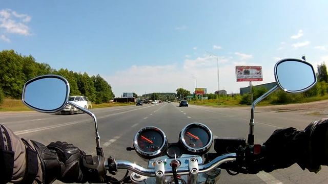 Дорога Казань - село Шапши Высокогорского района. За рулем Honda CB400. смотреть онлайн