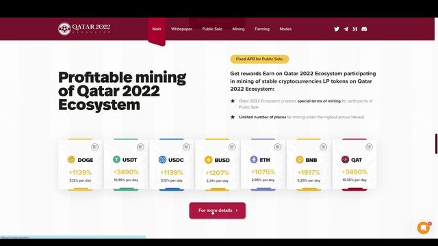 QATAR 2022 ECOSYSTEM *PRE-SALE NOW* Mining, Nodes, and Farming 4282% APY смотреть онлайн