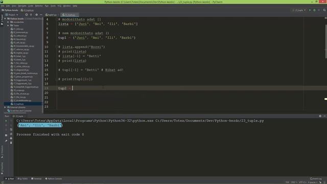 Python programozás kezdőknek - 23 - tuple смотреть онлайн