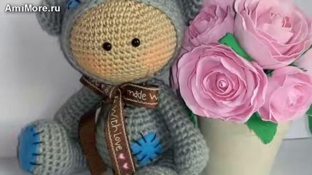 Пупс в костюмчике Мишки Тедди амигуруми. Схема вязания. смотреть онлайн