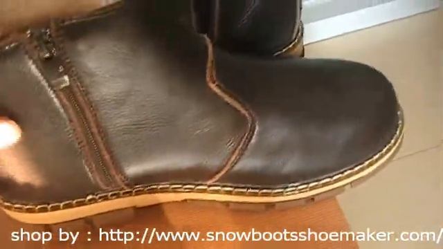 UGG Mens Mocha Leather Casual Snow Shoes Wear-Resisting Bearpaw Sheepskin Winter Shoes смотреть онлайн