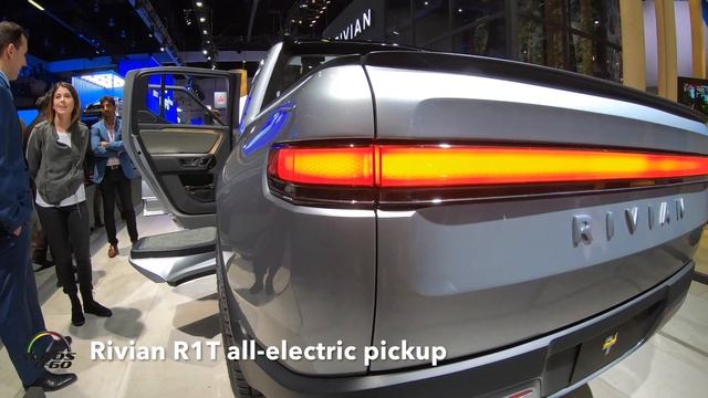 All-electric Rivian R1T Pickup And Rivian R1S SUV At The LA Auto Show