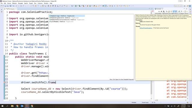 P14 - How to handle frames in a web page using Selenium WebDriver | తెలుగు | смотреть онлайн