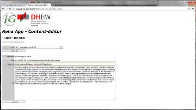 RehaApp BFW - serverseitiger Editor, Demo-Video смотреть онлайн