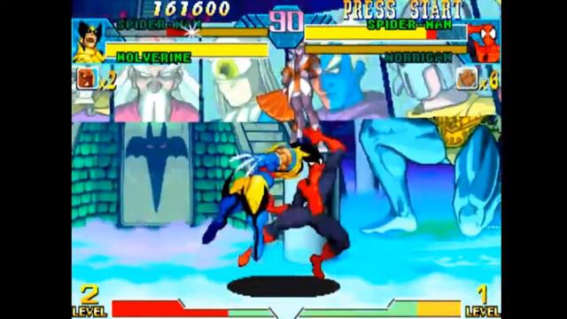 Marvel vs. Capcom: Clash of Super Heroes - геймплей / gameplay - (MAME) [HD]. смотреть онлайн