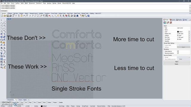 How to use single stroke fonts in Rhino смотреть онлайн