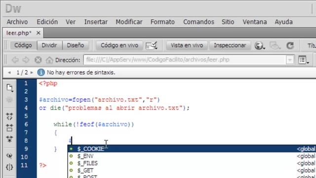 Leer Archivos de Texto en PHP смотреть онлайн