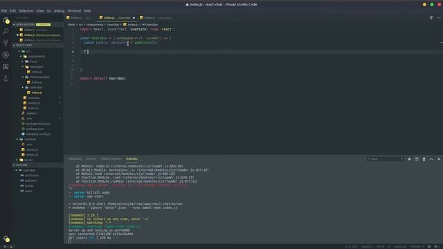 Socket.io client React ⚛️: пишем клиентскую часть realtime чата(React hooks) смотреть онлайн