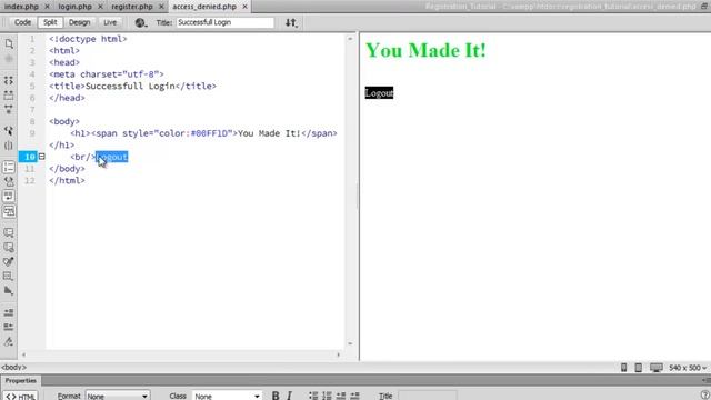 How to Create a Registration and Login Page In Dreamweaver CS6 смотреть онлайн