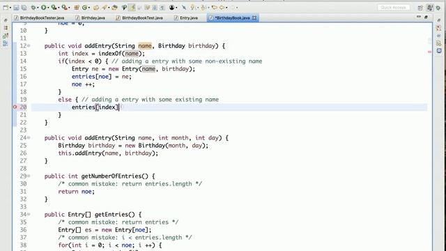 CS2 Java Tutorial Birthday Book App 28 to 30 BirthdayBook Class, addEntry method Case of Existing N смотреть онлайн