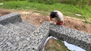 ГАБИОНЫ. Подпорная стена и лестница из габионов / Дневник Домостроителя
