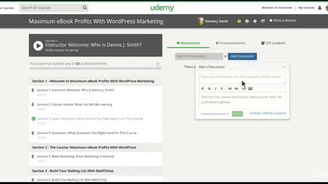 Kindle Book Marketing: Sell eBooks With WordPress Plugins : Join Course Discussion смотреть онлайн