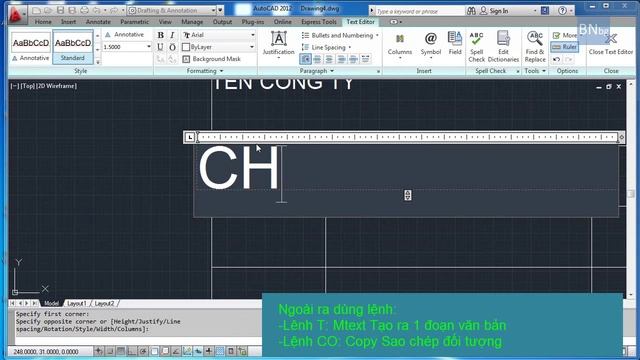 Autocad 2012-Thiết lập bản vẽ với các định dạng - Bài 1 смотреть онлайн
