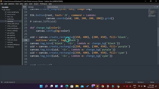 PYTHON TKINTER GUI SIMPLIFIED - Tagging and Binding Canvas items смотреть онлайн