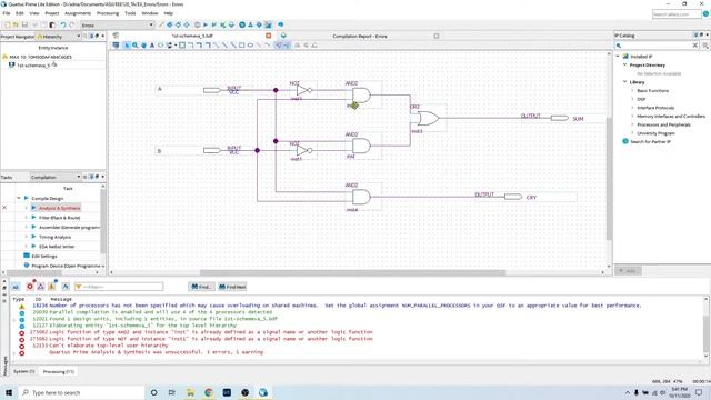 Common Errors On Quartus Part 1