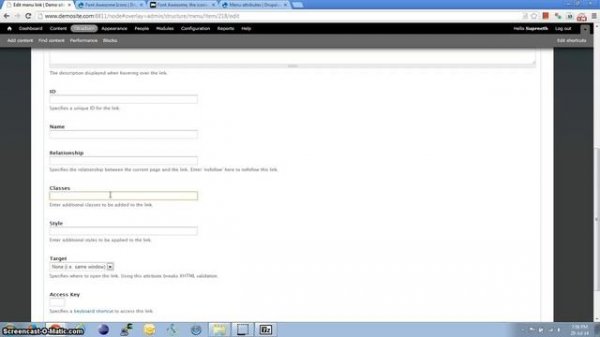 Use Font Awesome icons in Drupal menu