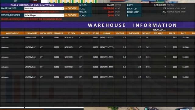 Complete Fleet Trucking Management With Drivers Excel Spreadsheet Download смотреть онлайн