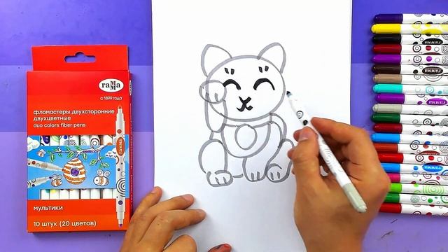 Как нарисовать КОШКУ из Японии - манеки неко смотреть онлайн