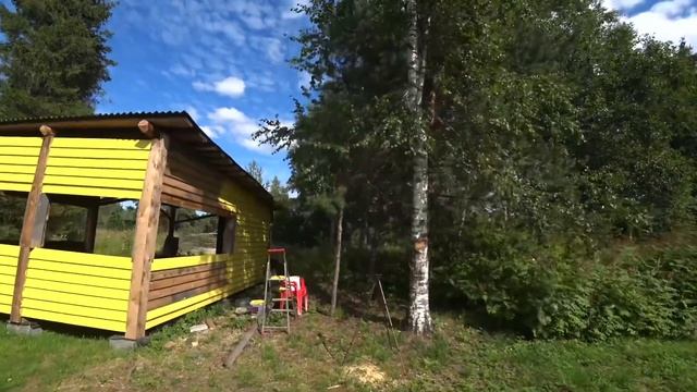 Костровой Навес Готов!!! Все работы по стройке и покраске закончены! Обустраиваем наш участок! смотреть онлайн