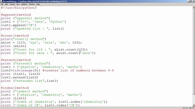 Python - List Methods смотреть онлайн