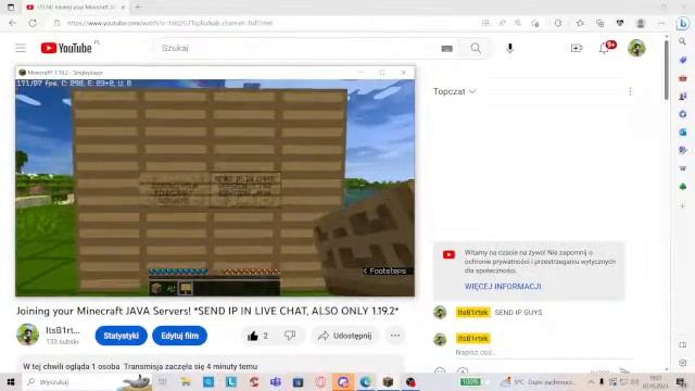 Joining your Minecraft JAVA Servers! *SEND IP IN LIVE CHAT, ALSO ONLY 1.19.2* смотреть онлайн