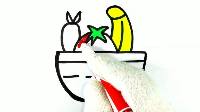 Draw Fruits For Kids, Painting and coloring for kids, toddlers смотреть онлайн