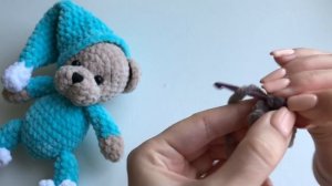 Мишка в пижаме крючком из плюшевой пряжи. Подробный мастер-класс. Часть 1