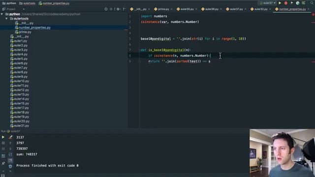 Let's Code Live :: Python Project Euler 13 (38, 39) смотреть онлайн