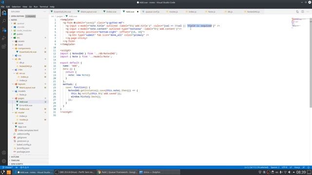 #13 Validating fields before save - Notes app using Vue, Quasar, Dexie.js, Vue-i18n смотреть онлайн