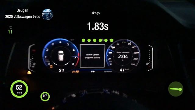 2020 Volkswagen T-Roc R 221kw Stage 1 0-100 Kmh Acceleration With Dragy Vol.3