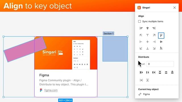 Align to key object with Singari plugin for Figma/FigJam смотреть онлайн