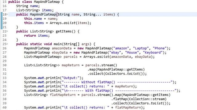 Example of map and flatMap in Java using the Stream API смотреть онлайн