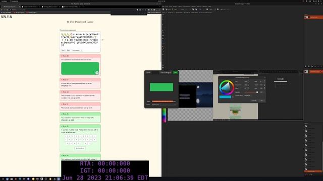 The Password Game Speedrun - Final Password In 1:43:45