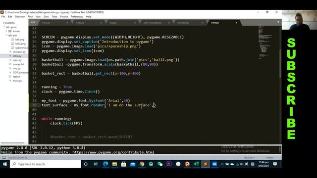 Pygame text смотреть онлайн