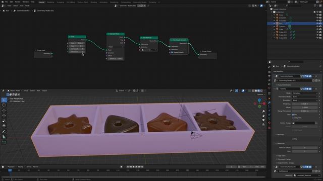 LIVENODING / Primitive Chocolate Jelly Candy Using Geometry Nodes смотреть онлайн