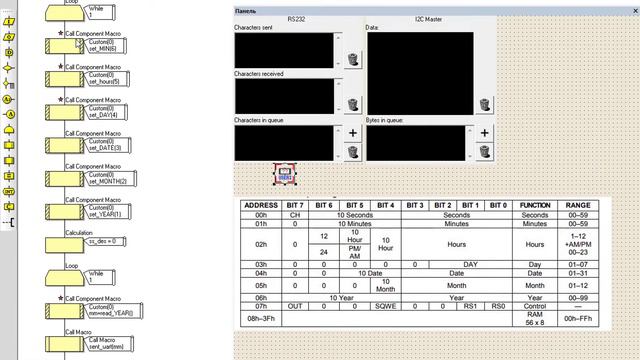 FLOWCODE УРОК 76 макрос для модуля DS1307 часть 2 смотреть онлайн