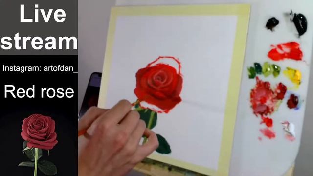 Red rose | How to paint a rose | Oil painting | Как нарисовать розу смотреть онлайн