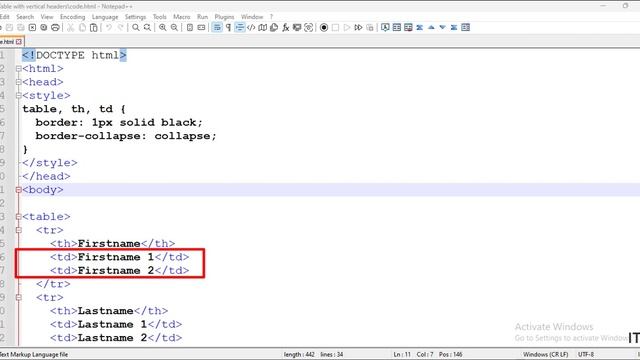 HTML-5 || TABLE WITH VERTICAL HEADERS || TUTORIAL. смотреть онлайн