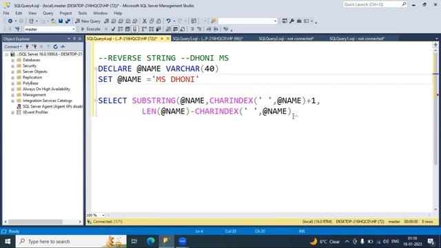 Reverse Function in SQL || Charindex || Substring #sql #sqlserver #database смотреть онлайн