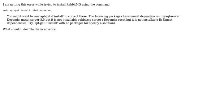 Ubuntu: Error installing RabbitMQ in ubuntu14.04 смотреть онлайн