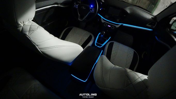 Космический салон на Ладу Весту (Установка неоновой ленты) смотреть онлайн