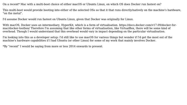 Multi-boot Mac: macOS and Ubuntu Linux - where does Docker run fastest? смотреть онлайн