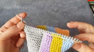 Простенькие следки двумя спицами без шва из остатков пряжи