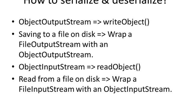 Java Serialization смотреть онлайн